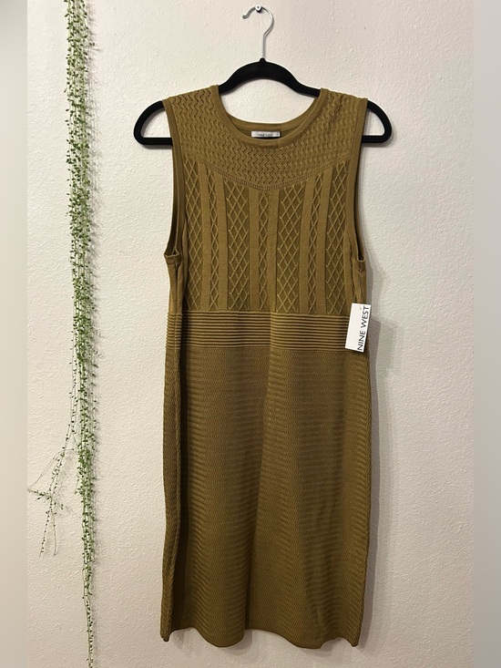 Nine West Dresses & Skirts - NWT Nine West Olive Knit Sleeveless Midi Dress - XL